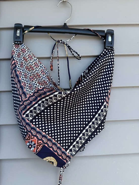Mimosa Tops - MIMOSA Navy Printed Scarf Halter Tank Top